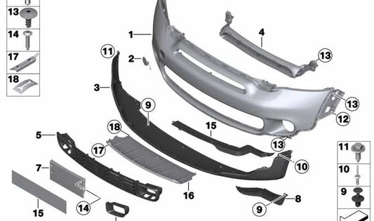 Paramento, guía de aire de freno izquierdo OEM 51119803939 para MINI Countryman R60, Paceman R61. Original MINI.