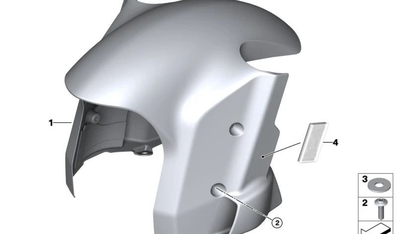 Reflector catadióptrico amarillo OEM 63148529374 para BMW Motorrad S 1000 RR (K67), M 1000 RR (K66). Original BMW Motorrad.