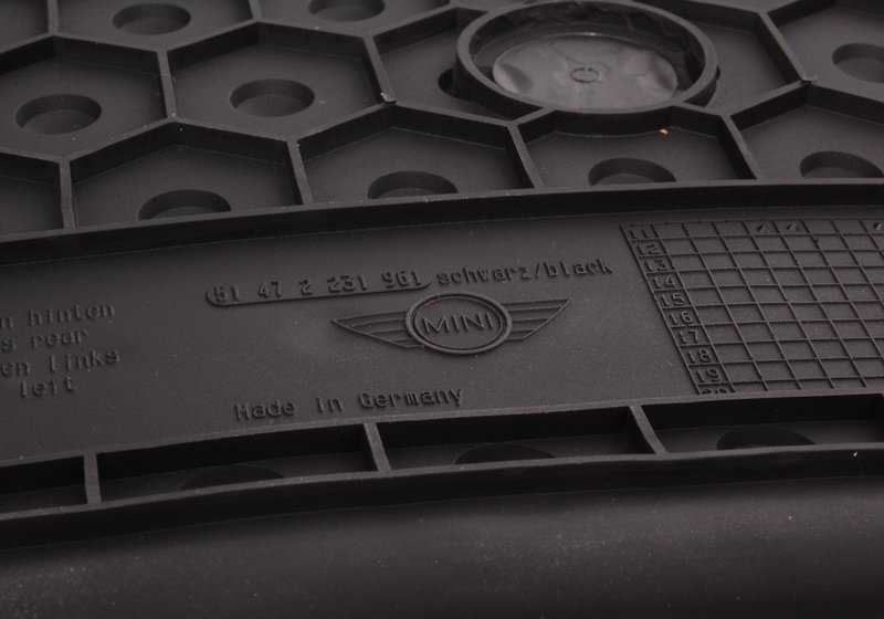 Original Rubber Floor Mats OEM 51472231961 for MINI R56. Original BMW