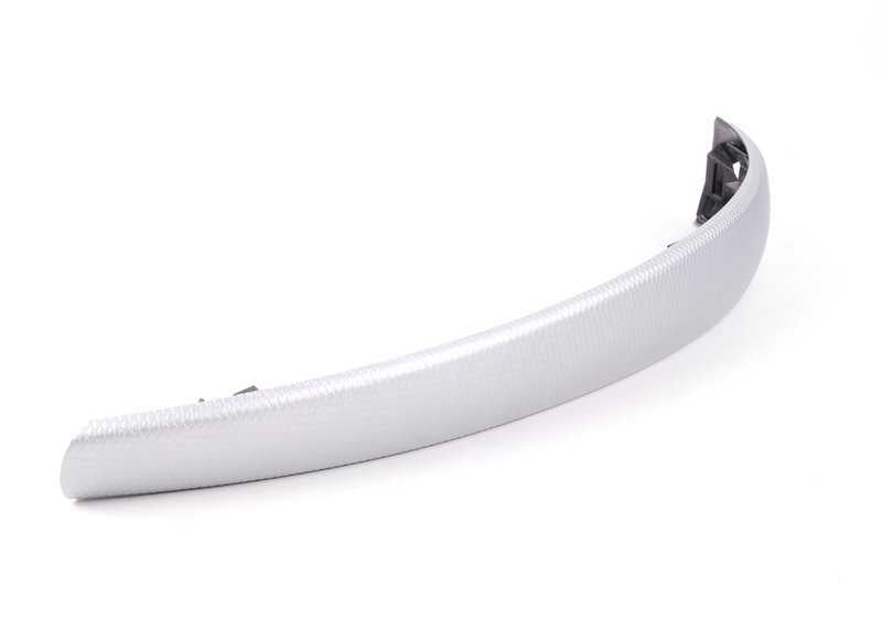 Embellecedor interior tirador puerta aluminio glaciar izquierdo OEM 51418037455 para BMW E81, E82, E87, E88. Original BMW.