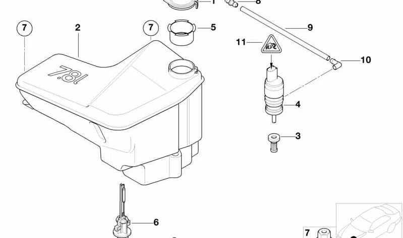 Conector para BMW E87, E91, E65, E66, E53 (OEM 61688252747). Original BMW