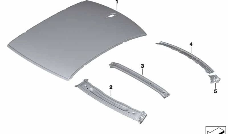 Roof outer cover for BMW 3 Series G20, G20N (OEM 41007488124). Original BMW