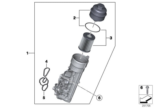 Tapa del filtro de aceite OEM 11427625483 para BMW F20, F21, F30, F31. Repuesto original BMW. Ideal para motores N13 en modelos 114i y 116i con diferentes transmisiones y tracción trasera.