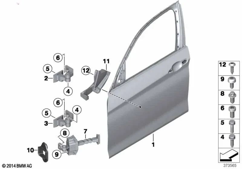 Front Left Door Stop for BMW 3 Series F30, F31, F35, F80 (OEM 51217446717). Original BMW