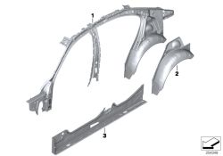 Larguero interior izquierdo OEM 41217297855 para BMW Serie 3 F30, F31, F80 M3... y más. Original BMW.