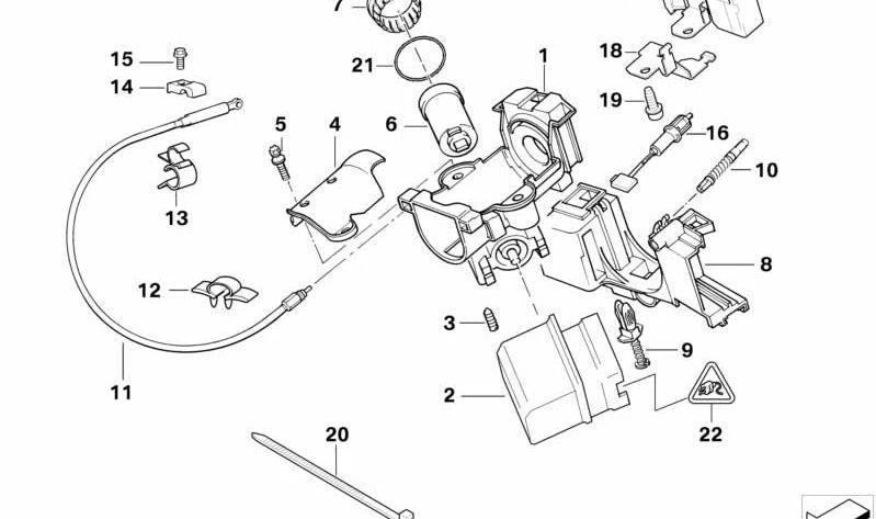 Cerradura de dirección OEM 32321095995 para BMW E39, E38. Original BMW.