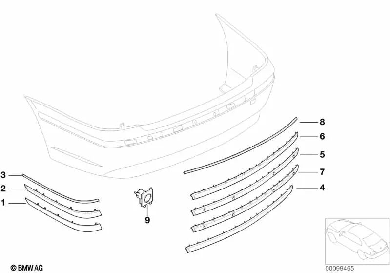 Soporte Sensor Ultrasónico para BMW E65, E66 (OEM 51127039602). Original BMW