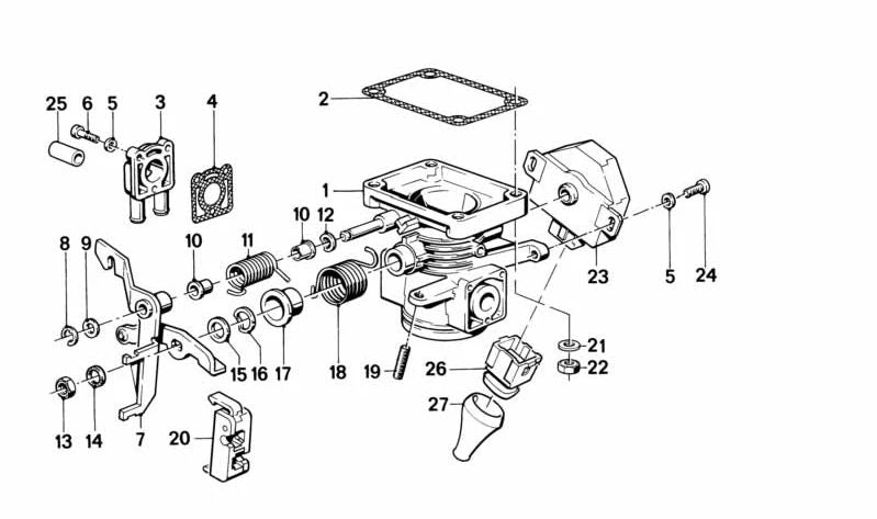 Junta de admisión sin asbesto OEM 13541734037 para BMW E30 y E28 (modelos 316i y 318i con motor M10). Compatible con cambio manual y automático. Original BMW.