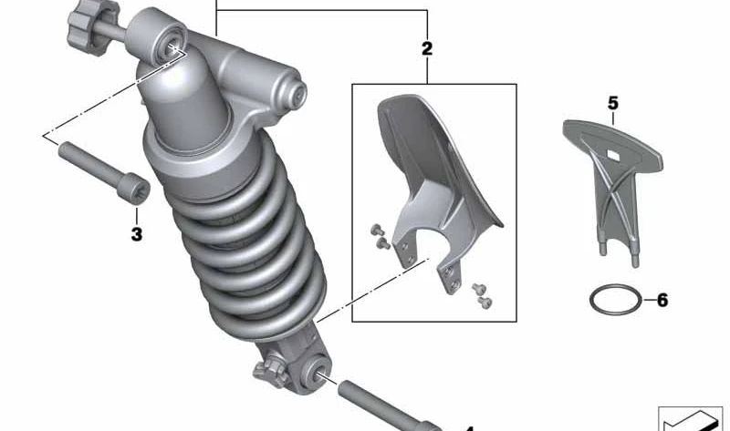 OM 33548532478 Teleskoprock für BMW R 1200 GS Motorcycles, R 1250 GS, R 1250 Rt. Originaler BMW Motorrad.