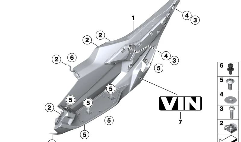 Estribo izquierdo OEM 46638558575 para BMW Motorrad C 400 X (K09). Original BMW Motorrad.