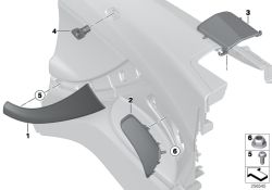 Tampa de articulação esquerda OEM 51437291847 para BMW Série 6 F12, F12 LCI. BMW genuíno.