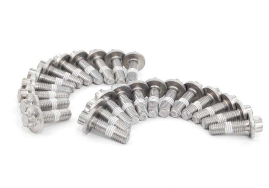 Set di viti per coppa dell'olio in alluminio OEM 11132210959 per BMW Serie 1 E81, E87, F20, Serie 3 E90, F30, Serie 5 E60, F10, X5 E70, F15... e altro ancora. BMW originale.