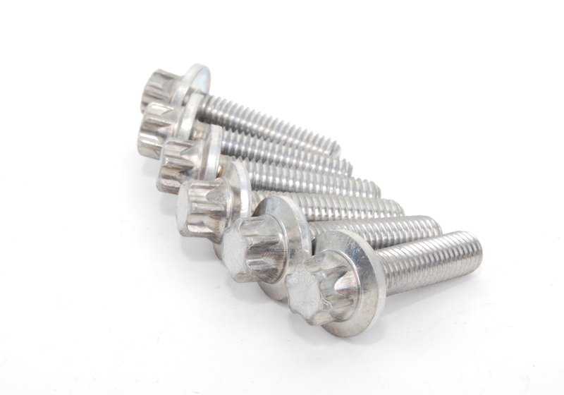 Juego de tornillos de aluminio para bomba de aceite OEM 11410426472 para BMW E81, E82, E87, E88, E90, E91, E92, E93, E60, E61, F10, F11, F18, E63, E64, E65, E66, F01, F02, E84, E83, F25, E70, E71, E85, E86, E89. Original BMW.