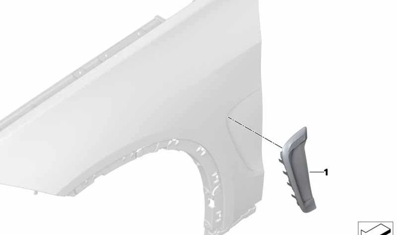 OEM 51138056723 left front side air duct for BMW F86. Original BMW spare.