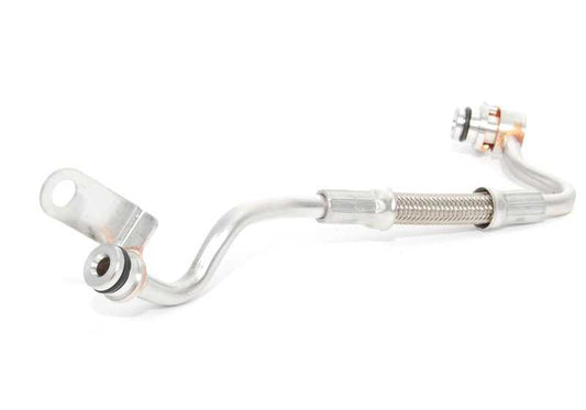 Tubería de aceite de turbo OEM 11427562797 para BMW E82, E88, E90, E91, E92, E93, E60, E61, F01, F02, E71, E89. Conector de alimentación de aceite turbo para motores N54. Original BMW.