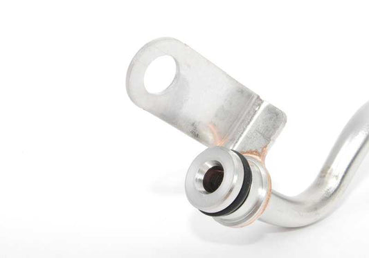 Tubería de aceite de turbo OEM 11427562797 para BMW E82, E88, E90, E91, E92, E93, E60, E61, F01, F02, E71, E89. Conector de alimentación de aceite turbo para motores N54. Original BMW.