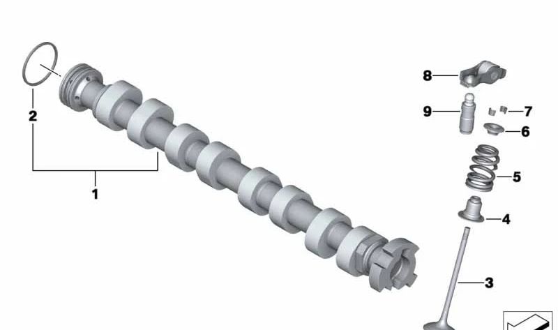 Árbol de levas de admisión OEM 11317587755 para MINI R55, R56, R57, R58, R59, R60, R61, R5, R6, 3/20. Original MINI.