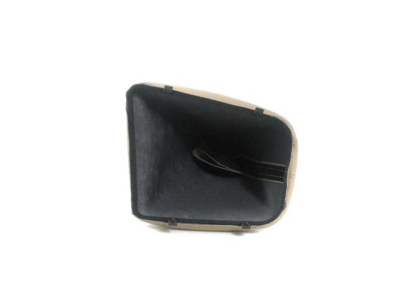 Recubrimiento de palanca de mando beige cuero artificial OEM 25111434352 para BMW 3' E46 316Ci, 318Ci, 316i, 318i... y más. Original BMW.