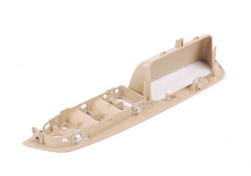 Embellecedor izquierdo del centro de cambio OEM 51416975793 para BMW E70, E71, E72 (X5 y X6 todos los modelos compatibles). Color beige. Original BMW.