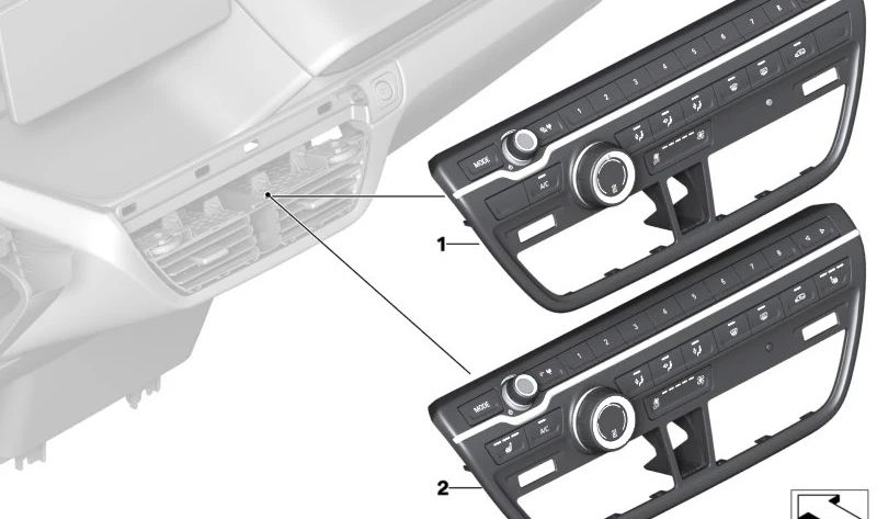 Rádio OEM e Módulo de Controle de Climatização 61315A0A3F5 para BMW i3 (i01, i01n). BMW original.