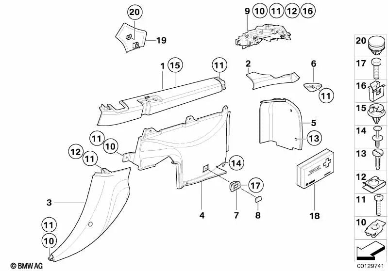 Revestimiento maletero derecho OEM 51478400120 para BMW Z3 E36. Original BMW.