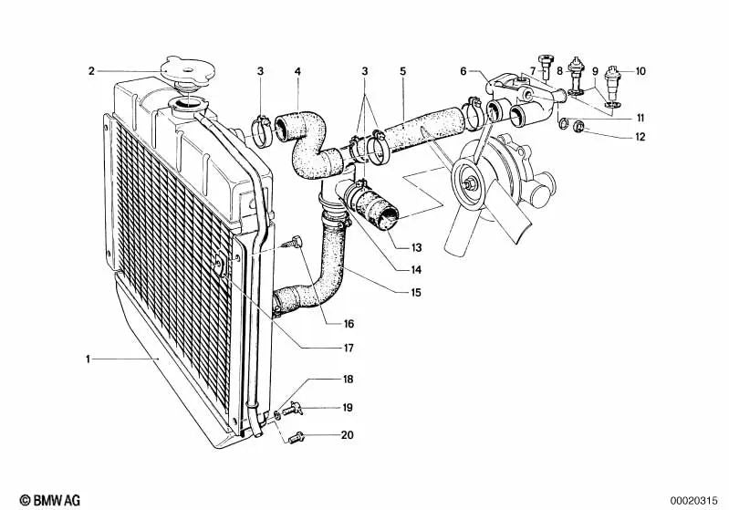 Manguera para BMW E39, E53 (OEM 11531266477). Original BMW.