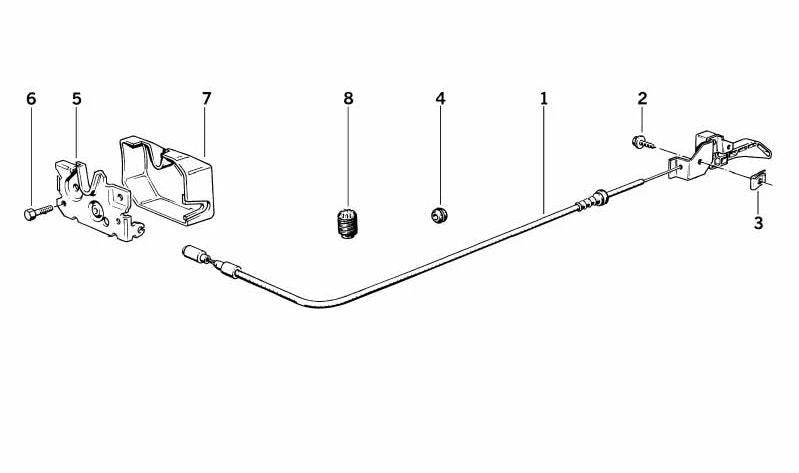 Cierre del capó delantero OEM 51231884281 para BMW E30. Pieza original BMW.