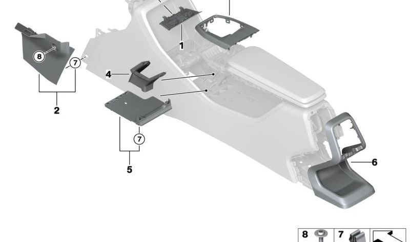 Embellecedor interior negro OEM 51169479675 para BMW Serie 2 U06, X1 U11, X2 U10. Recambio original BMW.