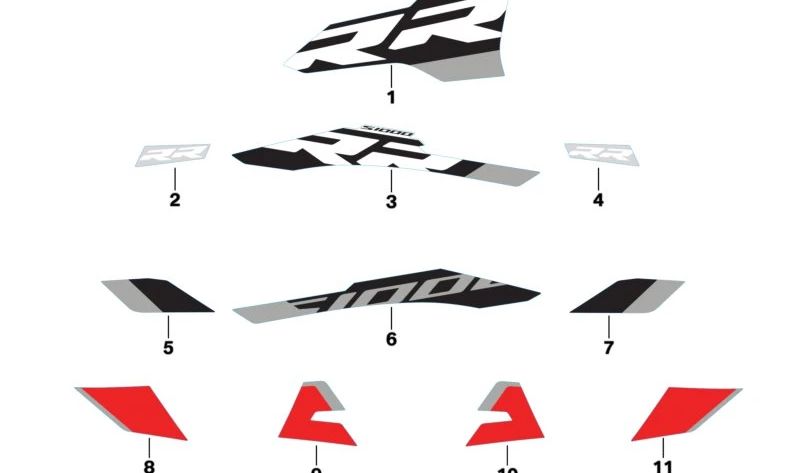 Decoração do canal de ar interior esquerdo OEM 51147108855 para BMW Motorrad S 1000 RR (K67) de 2022. Original BMW Motorrad.