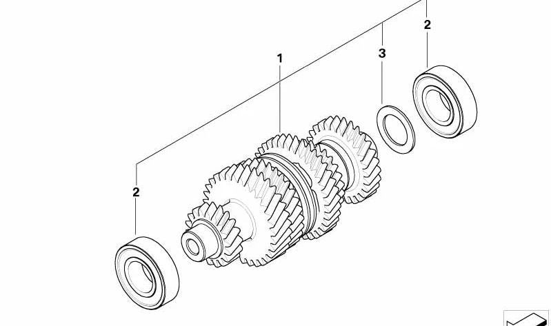 Árbol intermedio OEM 23217693780 para motos BMW R1200GS, R1200RT, R1200R, R1200ST, R1200S... y más. Original BMW Motorrad.