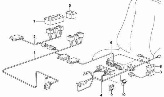 Côté câblage du co-Pilot OEM 61121377170 pour BMW E24. BMW d'origine.