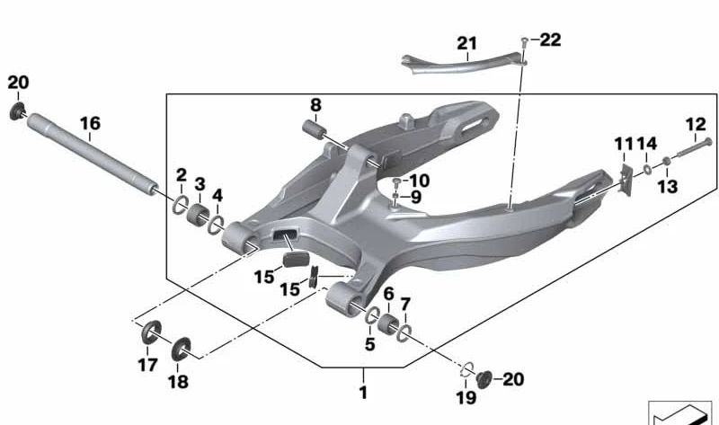 Anillo obturador OEM 33177686876 para motos BMW F800GT, F800S, F800R. Original BMW Motorrad.