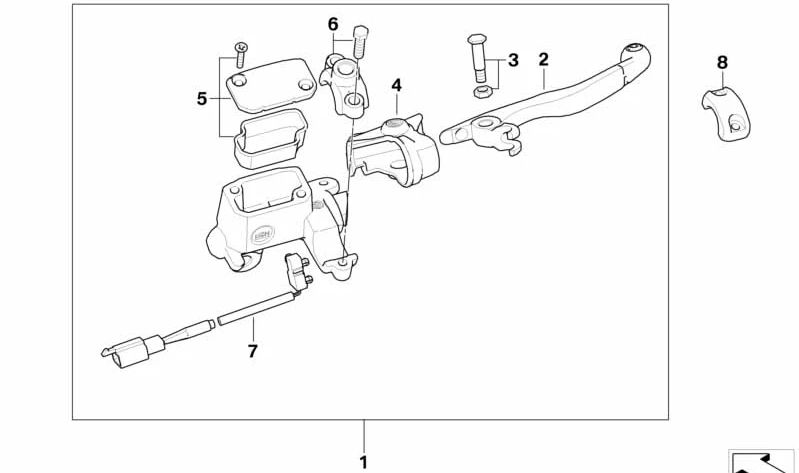 Right clamping clamp OEM 32727712879 for BMW Motorrad G 450x. Original BMW Motorrad.