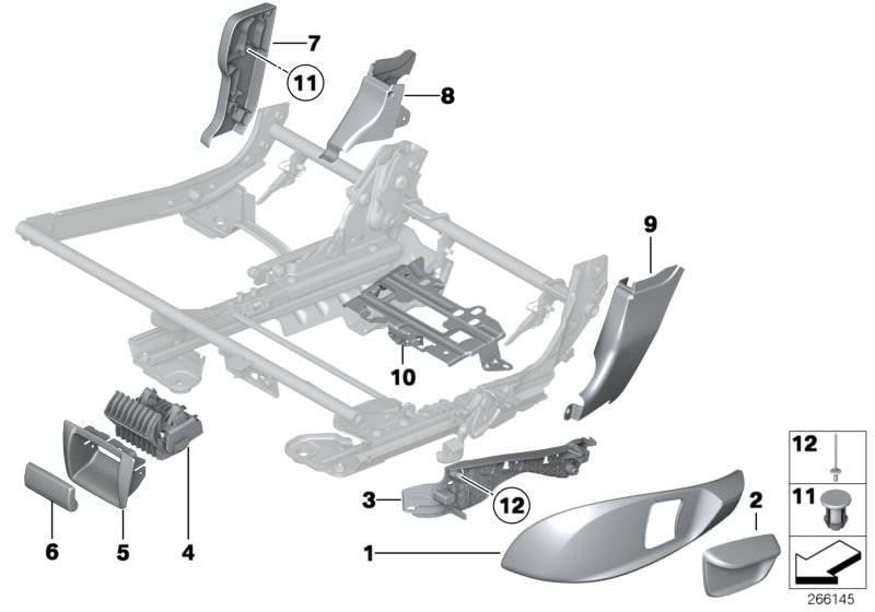 Maneta exterior izquierda OEM 52207236125 para BMW F07 520d, 528i, 530d. Recambio original BMW. Pieza de acabado negro para puerta trasera, lado conductor.