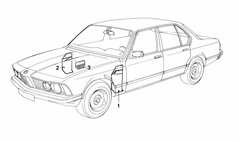 Rejilla del altavoz izquierda para BMW E23 (OEM 51431903929). Original BMW