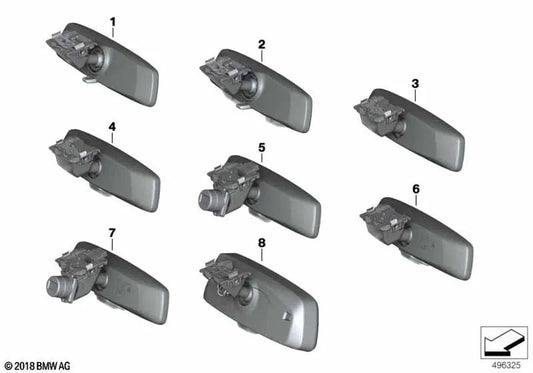 EC/LED interior mirror OEM 51166830616 for BMW G42, G20, G80, G22, G82, G26, X3, X4, X5, Z4... and more. Genuine BMW.