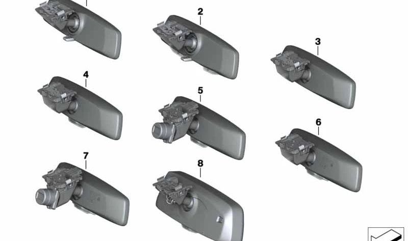 Miroir intérieur pour BMW Series 2 G42, G87, série 3 G20, G21, G28, G80, G81, série 4 G22, G23, G26, G82, G83, X3 F97, G01, G08, X4 F98, G02, X5 F95, G05 , Z4 G29 (OEM 51167951565). BMW d'origine