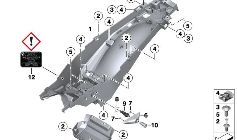 Couverture du régulateur de tension OEM 46628564648 pour BMW Motorrad F 750 GS, F 800 GS, F 850 GS, F 900 GS, F 900 GS Adventure. BMW original Motorrad.