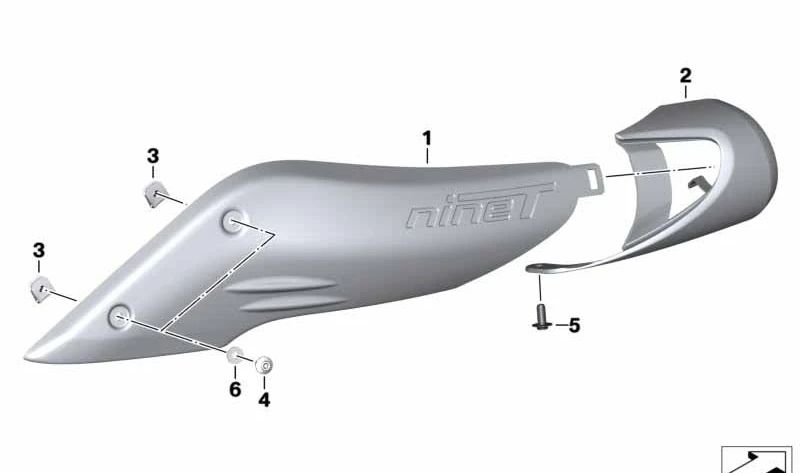 Tapa trasera del tubo de aspiración OEM 46638546494 para motos BMW R nineT, R nineT Pure, R nineT Scrambler... y más. Original BMW Motorrad.