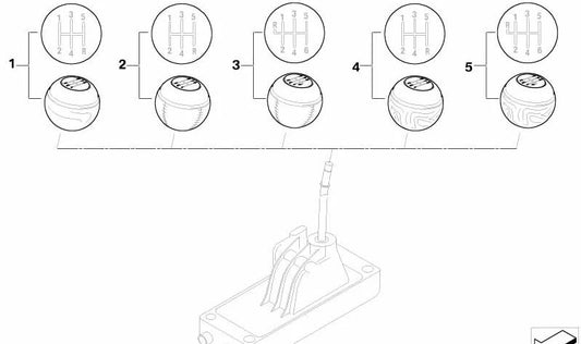 Pomo de cambio de marchas de cuero OEM 25117571065 para MINI Cooper R50, R52, R53 y MINI One R50, R52. Original MINI.