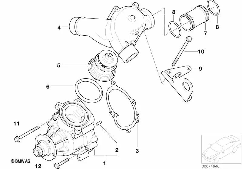 Anel de vedação para BMW Série 3 E46, Z4 E85, E86 (OEM 11537830709). BMW originais.