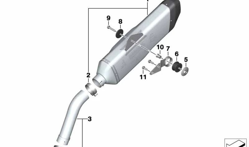 Tubo de unión OEM 77118405313 para motos BMW F750GS, F850GS, F850GS Adventure... y más. Original BMW Motorrad.