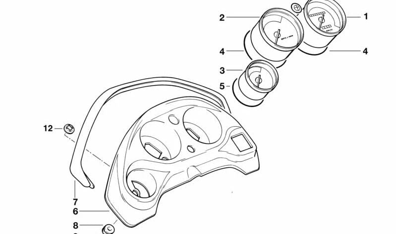 Soporte de goma OEM 62212346443 para motos BMW F 650 (E169) y G 650 X (K15). Original BMW Motorrad.