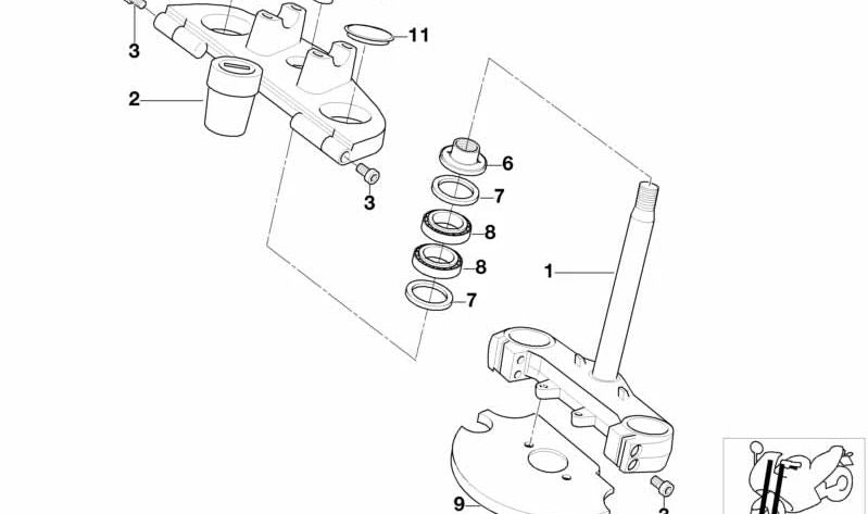 Gegenrohr OEM 31427650008 für BMW F 650 GS, G 650 GS, GS Dakar, GS Sertão Motorräder. Original BMW Motorrad.