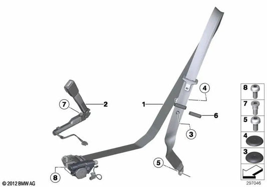 Cinturón de seguridad delantero izquierdo OEM 72117314137 para BMW Serie 6 F12, F13... y más. Original BMW.