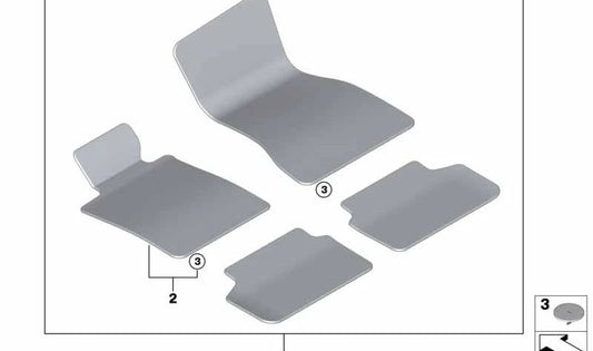 OEM 51475A25720 Jogo de tapete para BMW E60, E61, E63, E64. BMW original.