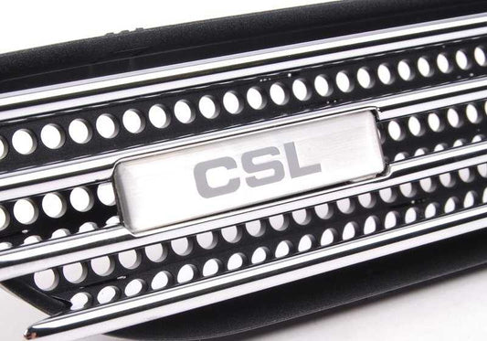 Griglia decorativa laterale sinistra 51137895913 per BMW E46 M3 CSL. Compatibile con modelli BL95 e BL96. BMW originale.