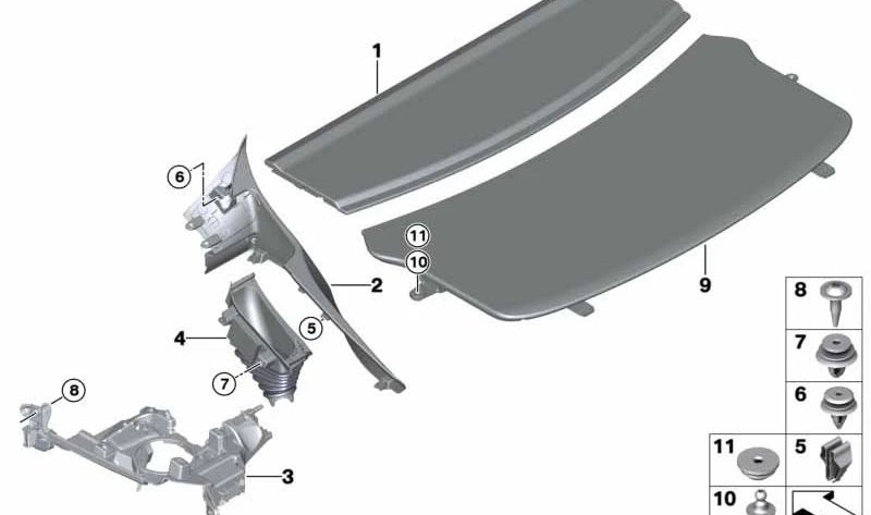 Painel Evelódolo esquerdo OEM 51477337197 Para BMW 4 Gran Coupé Series (F36). BMW original.