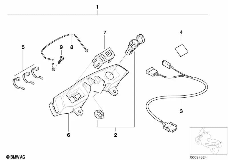 Steckdose pour BMW E169, K14, R13, K40, K41, K43, K25, K26, K28, K30, R21, R22, R28, E34 (OEM 61131391630). BMW d'origine.