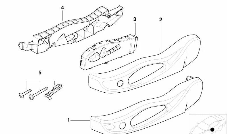 Cubierta exterior derecha OEM 52107901526 para BMW E46. Original BMW.